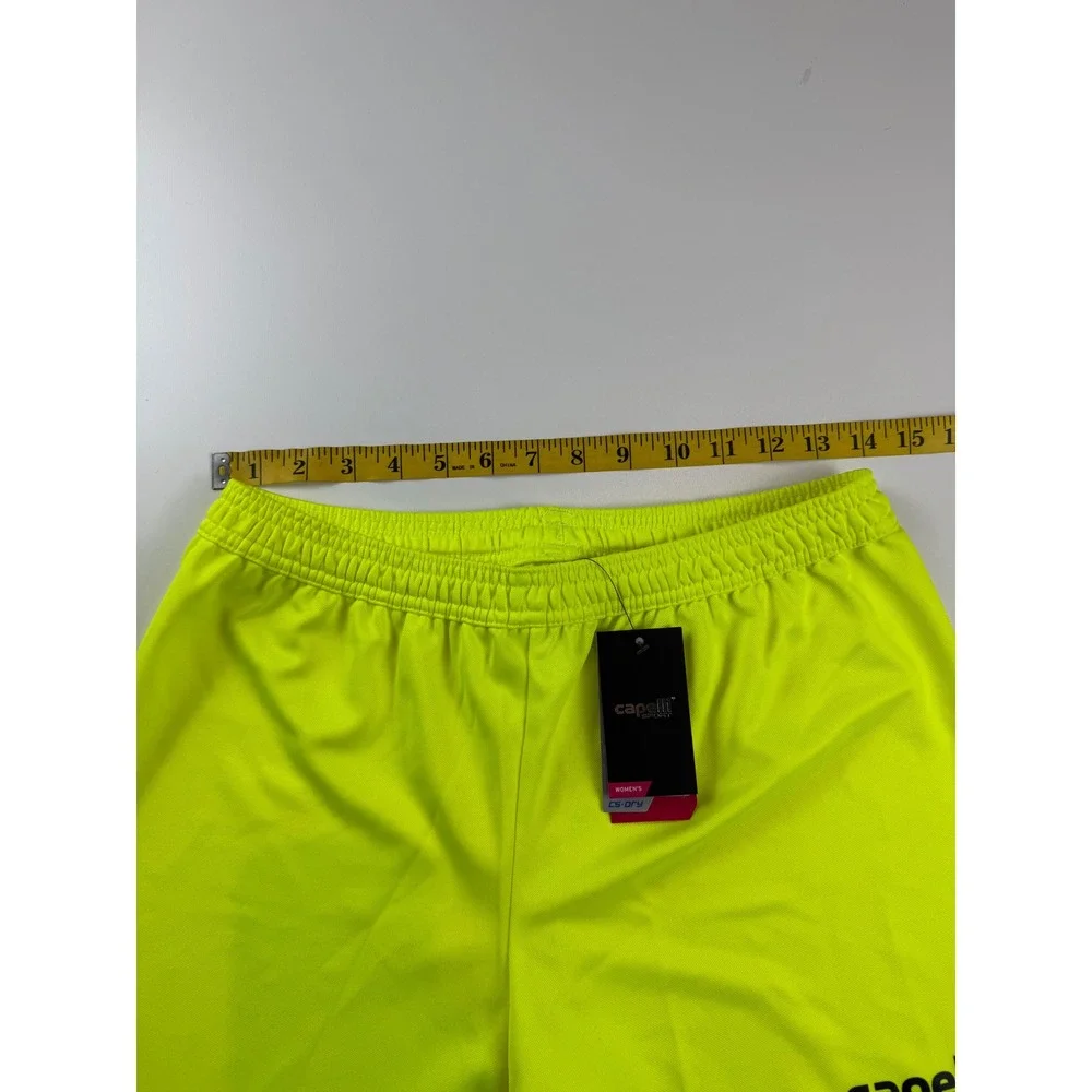 Capelli‎ Sport Womens Small Neon Yellow CS-Dry Athletic Soccer Shorts NWT